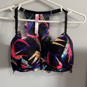 Pink Victoria secret racerback bra with front clip